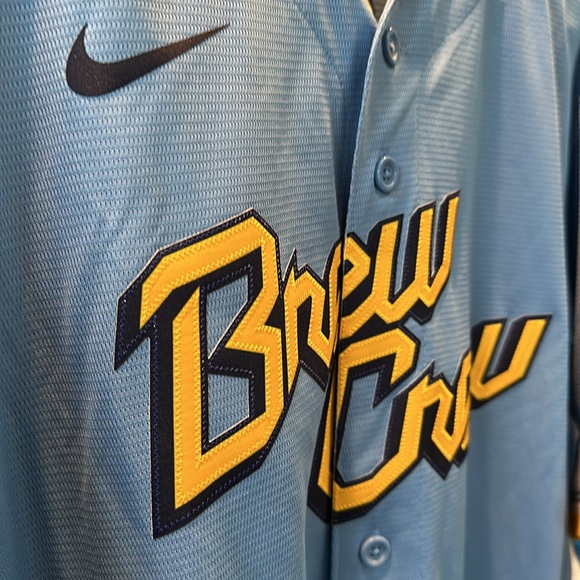 Christian Yelich Milwaukee Brewers Nike 2022 City Connect Replica Jersey - Blue - Picture 6 of 7